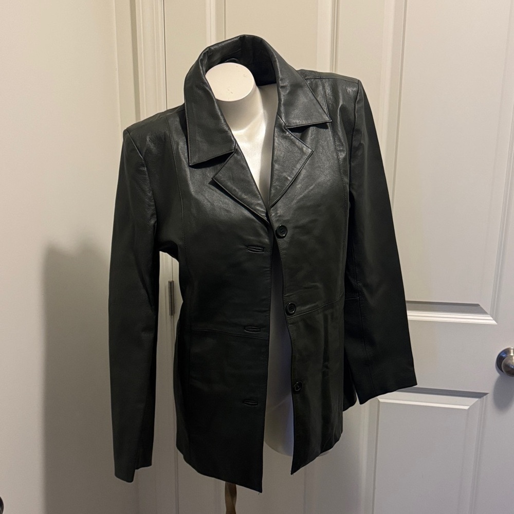 Dialogue Hunter Green Leather Jacket